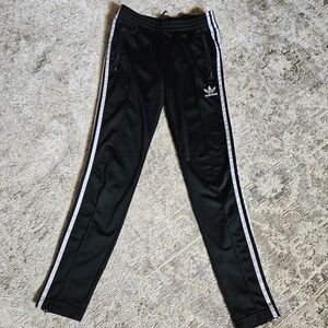 Adidas Black Joggers with White Stripes